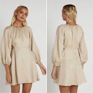 DISSH Evans Beige Linen Mini Dress size 10